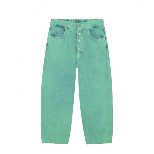 Зеленые джинсы с застежкой на пуговицы MM6 Maison Margiela | Фото 1