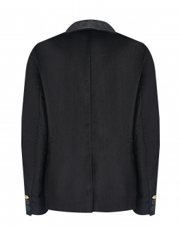 Черный однобортный пиджак с лого Diesel Черный, арт. J00830 KXBDN K900 | Фото 2
