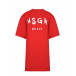 Красное платье-футболка с лого MSGM | Фото 1