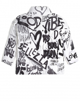 Куртка-пуховик с принтом &quot;граффити&quot; Dolce&Gabbana Мультиколор, арт. L2JBJY G7BFK HWTPN | Фото 2
