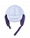Двухстронняя шапка-ушанка, фиолетовый/сиреневый Yves Salomon | Фото 3