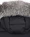 Черное пальто-пуховик с меховой отделкой Moncler | Фото 5