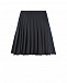 Темно-синяя плиссированная юбка из шерстяной ткани Dal Lago | Фото 3