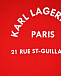 Красная футболка с белым логотипом Karl Lagerfeld kids | Фото 3