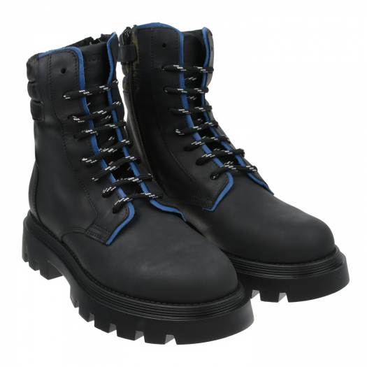 Черные ботинки с синей отделкой Morelli | Фото 1