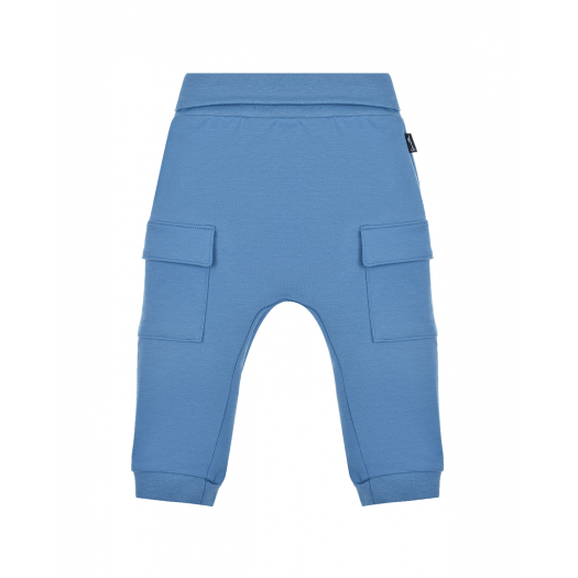 Синие спротивные брюки с накладными карманами Sanetta fiftyseven | Фото 1