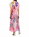 Розовое платье с принтом &quot;орхидеи&quot; Saloni | Фото 4