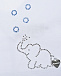 Белая косынка с декором &quot;слон&quot; из стразов Il Trenino | Фото 3
