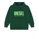 Зеленая толстовка-худи с логотипом Diesel | Фото 1