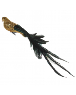 Декор Птица, хвост-перо фазана зеленый/золотой, 55 см SHISHI , арт. 49515 | Фото 1