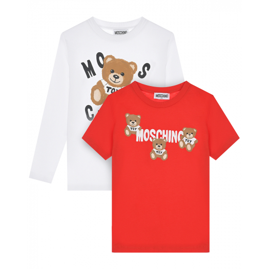 Комплект: лонгслив и футболка, красный/белый Moschino | Фото 1
