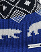 Синяя шапка с меховым помпоном и узором &quot;медведи&quot; Il Trenino | Фото 3