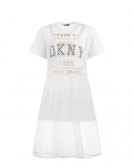 Белое платье 2 в 1 DKNY Белый, арт. D32828 10B | Фото 1