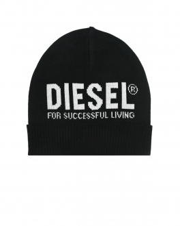 Черная шапка с белым логотипом Diesel Черный, арт. 00J52B 0NABQ K900 | Фото 1
