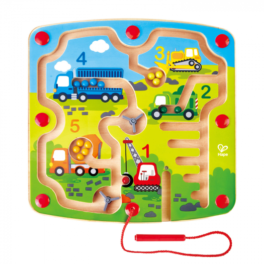 Детский магнитный лабиринт с шариком &quot;Транспорт&quot;, учим цвета и цифры Hape | Фото 1