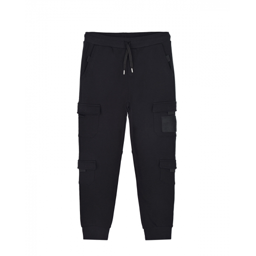 Черные спортивные брюки с карманами-карго Outhere | Фото 1