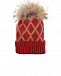 Красная шапка с узором &quot;ромбы&quot; Catya | Фото 2