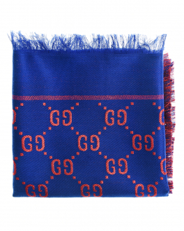 Синий платок с логотипом, 90x90 см GUCCI Синий, арт. 574742 4K721 4200 | Фото 2