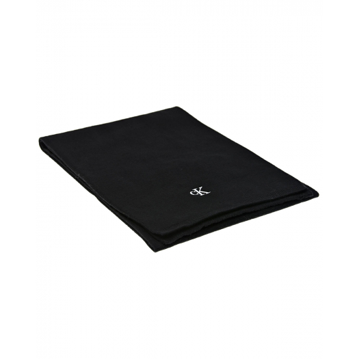 Черный шарф с вышитым логотипом Calvin Klein | Фото 1
