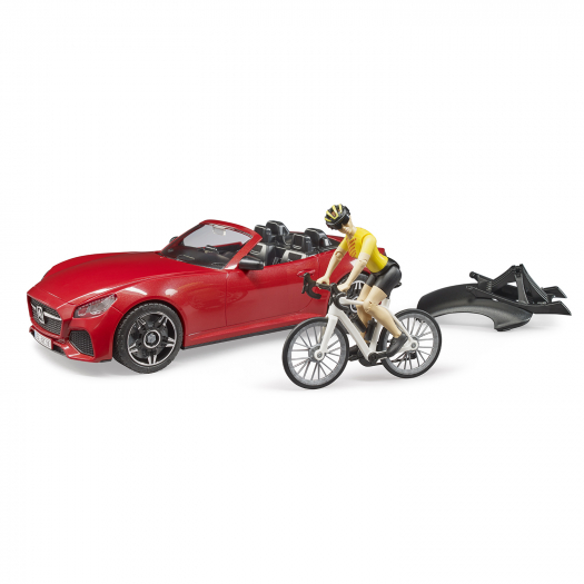 Игрушечный спортивный автомобиль Roadster с фигуркой и велосипедом  | Фото 1