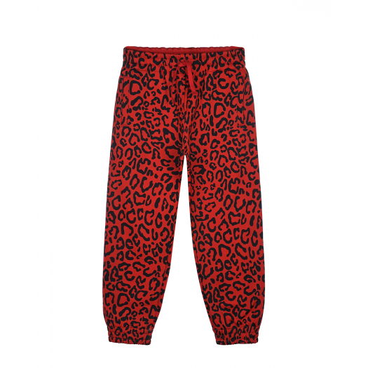 Красные спортивные брюки с леопардовым принтом Dolce&Gabbana | Фото 1