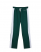 Зеленые спортивные брюки с белыми лампасами No. 21 | Фото 1