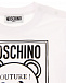 Белая футболка с принтом couture Moschino | Фото 3