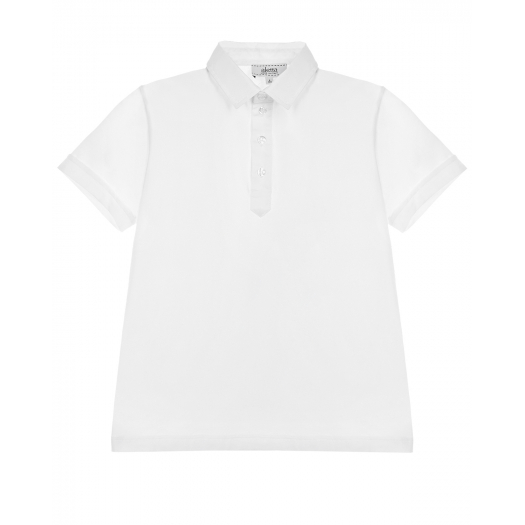 Белая футболка-поло с вышивкой Aletta | Фото 1