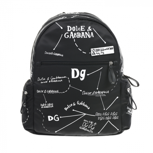 Черный рюкзак с белыми надписями, 35x35x13 см Dolce&Gabbana | Фото 1