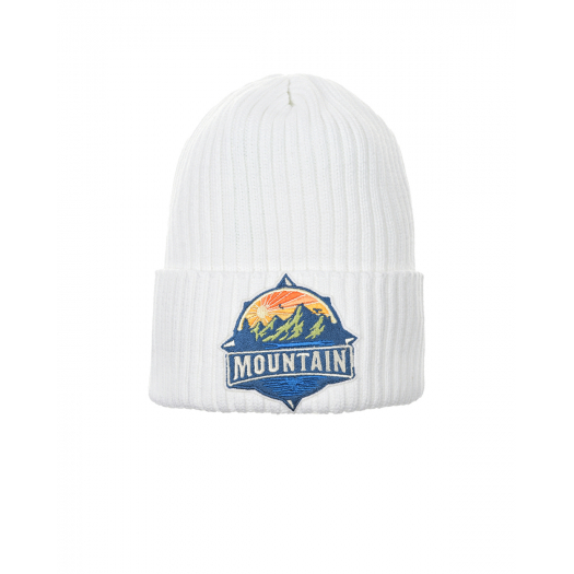 Белая шапка с нашивкой &quot;горы&quot; Regina | Фото 1