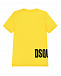 Желтая футболка с черным логотипом Dsquared2 | Фото 3