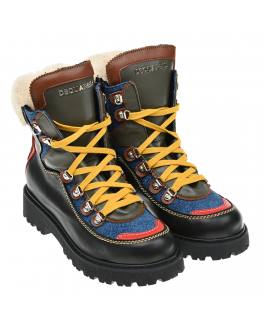 Яркие ботинки с меховой подкладкой Dsquared2 Черный, арт. 65191 VAR.1 | Фото 1