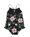 Черный купальник с принтом &quot;Tropical Rose&quot; Dolce&Gabbana | Фото 2