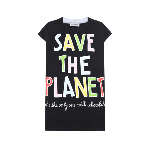 Черная футболка с принтом &quot;Save the Planet &quot;  | Фото 1