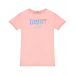 Розовая футболка с голографическим логотипом Tommy Hilfiger | Фото 1
