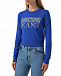 Синий джемпер с лого из стразов Mo5ch1no Jeans | Фото 6