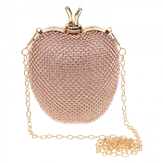 Розовая сумка-яблоко со стразами, 10x10x3 см David Charles | Фото 1