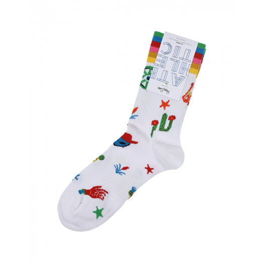 Белые носки с принтом &quot;Дикий Запад&quot; Happy Socks | Фото 1