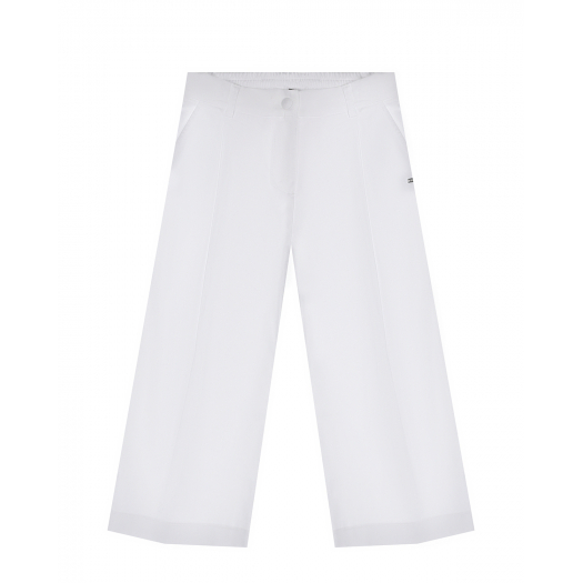 Белые брюки из габардина Monnalisa | Фото 1