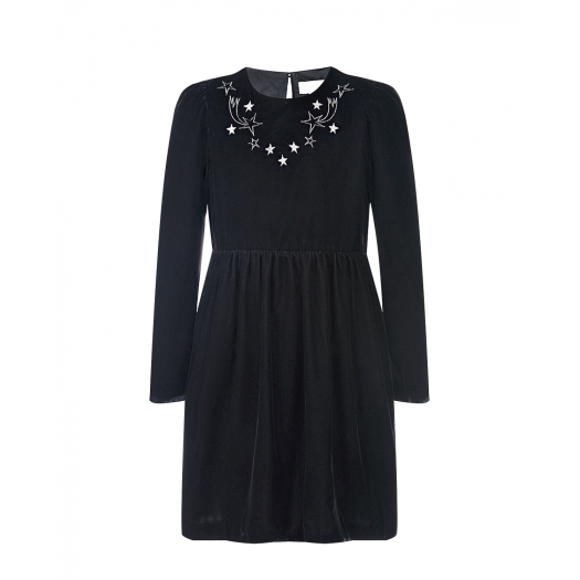 Черное платье с серебристыми звездами Stella McCartney | Фото 1