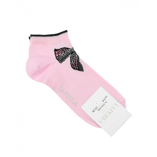 Розовые носки с принтом &quot;бант&quot; La Perla | Фото 1