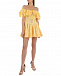 Короткое белое платье с желтым шитьем Charo Ruiz | Фото 3