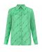 Зеленая блузка с логотипом MSGM | Фото 1