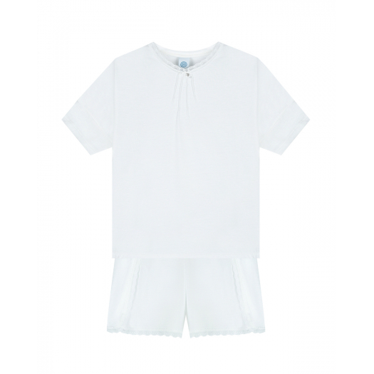 Белая пижама с кружевной отделкой Sanetta | Фото 1