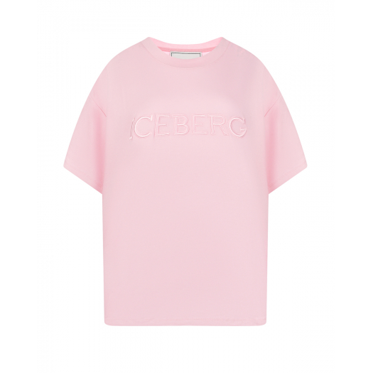 Розовая футболка с логотипом в тон Iceberg | Фото 1