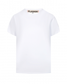 Белая футболка со стразами на рукаве Flashin Белый, арт. FS21TW_BCS WHITE | Фото 1