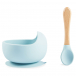 Набор посуды для детей: миска на присоске и ложка light blue Happy Baby | Фото 1