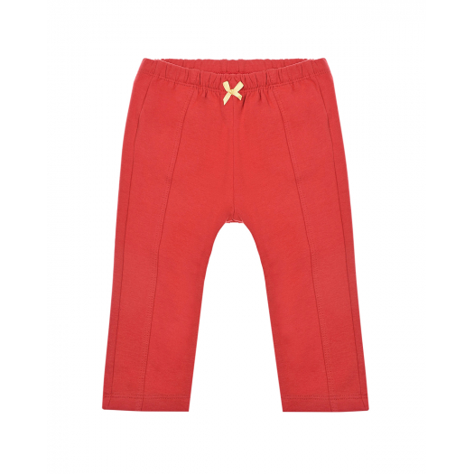 Красные спортивные брюки с бантиком Sanetta Kidswear | Фото 1