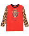 Красная толстовка с леопардовыми рукавами Dolce&Gabbana | Фото 1