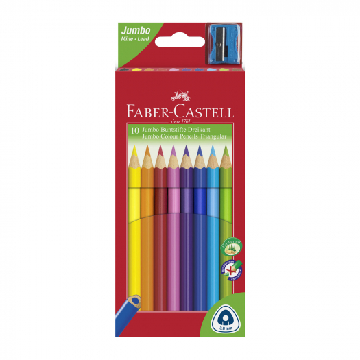 Набор цветных карандашей &quot;Jonior Grip&quot; с точилкой, в картонной упаковке, 10 шт Faber-Castell | Фото 1